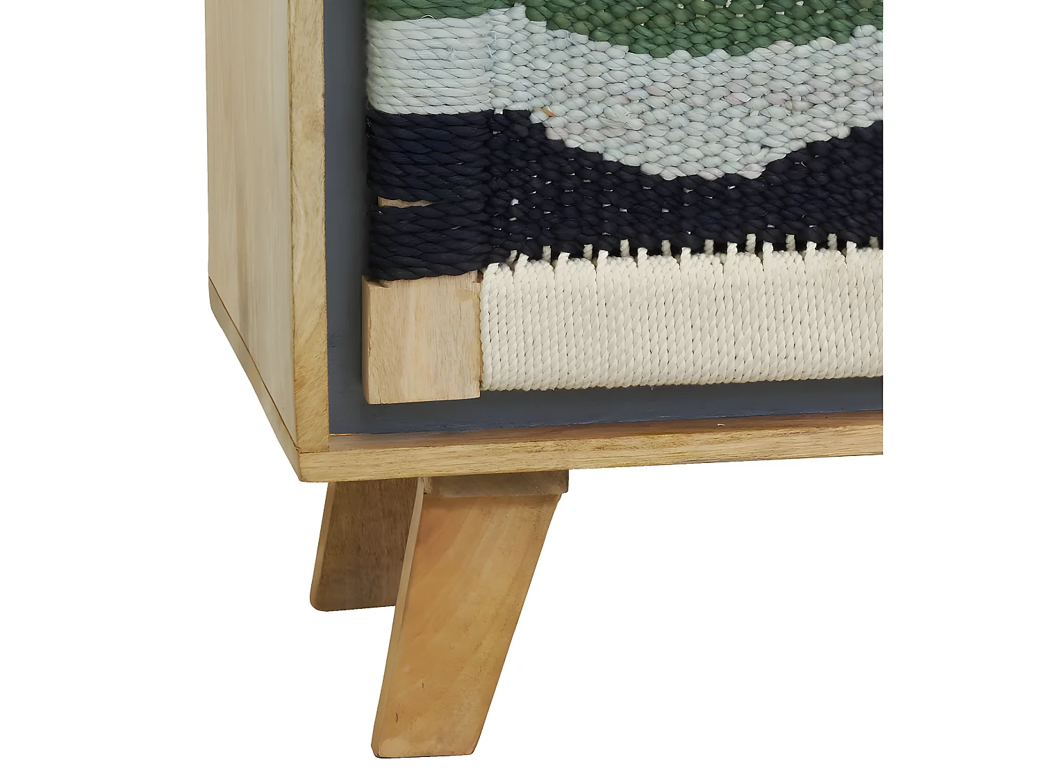 Chevet artisanal en manguier et coton tissé SUNSET