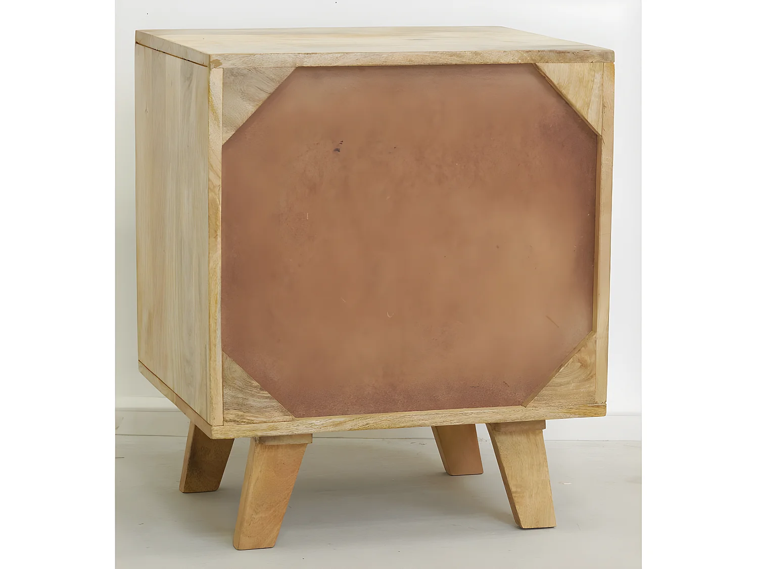 Chevet artisanal en manguier et coton tissé SUNSET