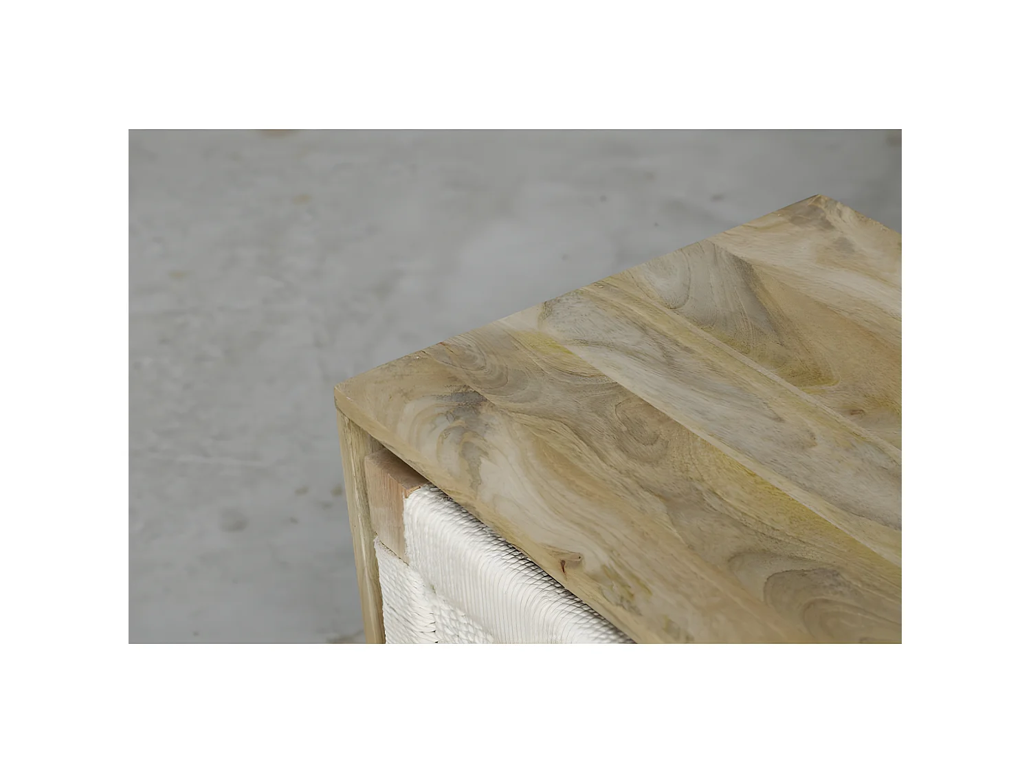 Chevet artisanal en manguier et coton tissé SUNSET