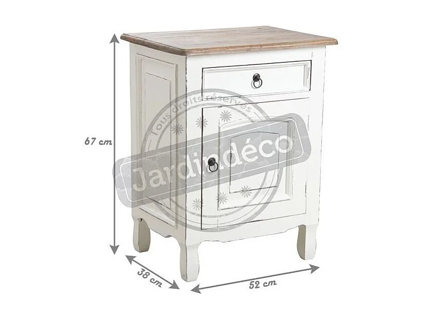 Table de nuit en acajou 1 porte et 1 tiroir