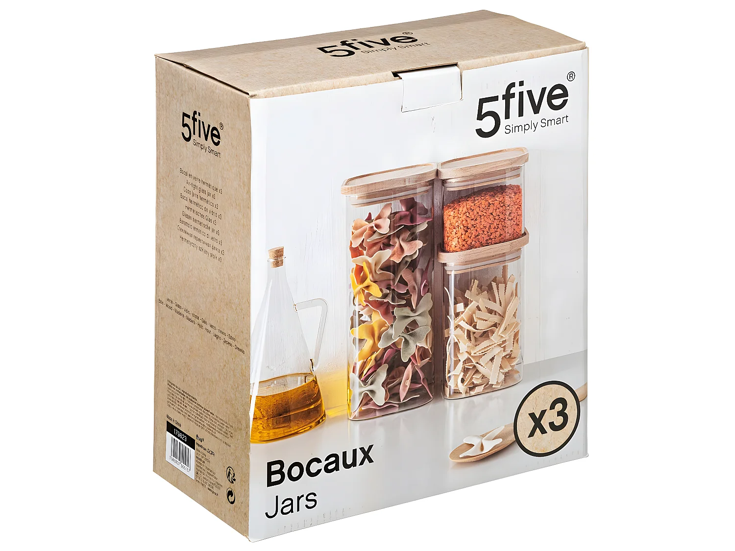 Lot de 3 Bocaux "Empilables" 24cm Transparent