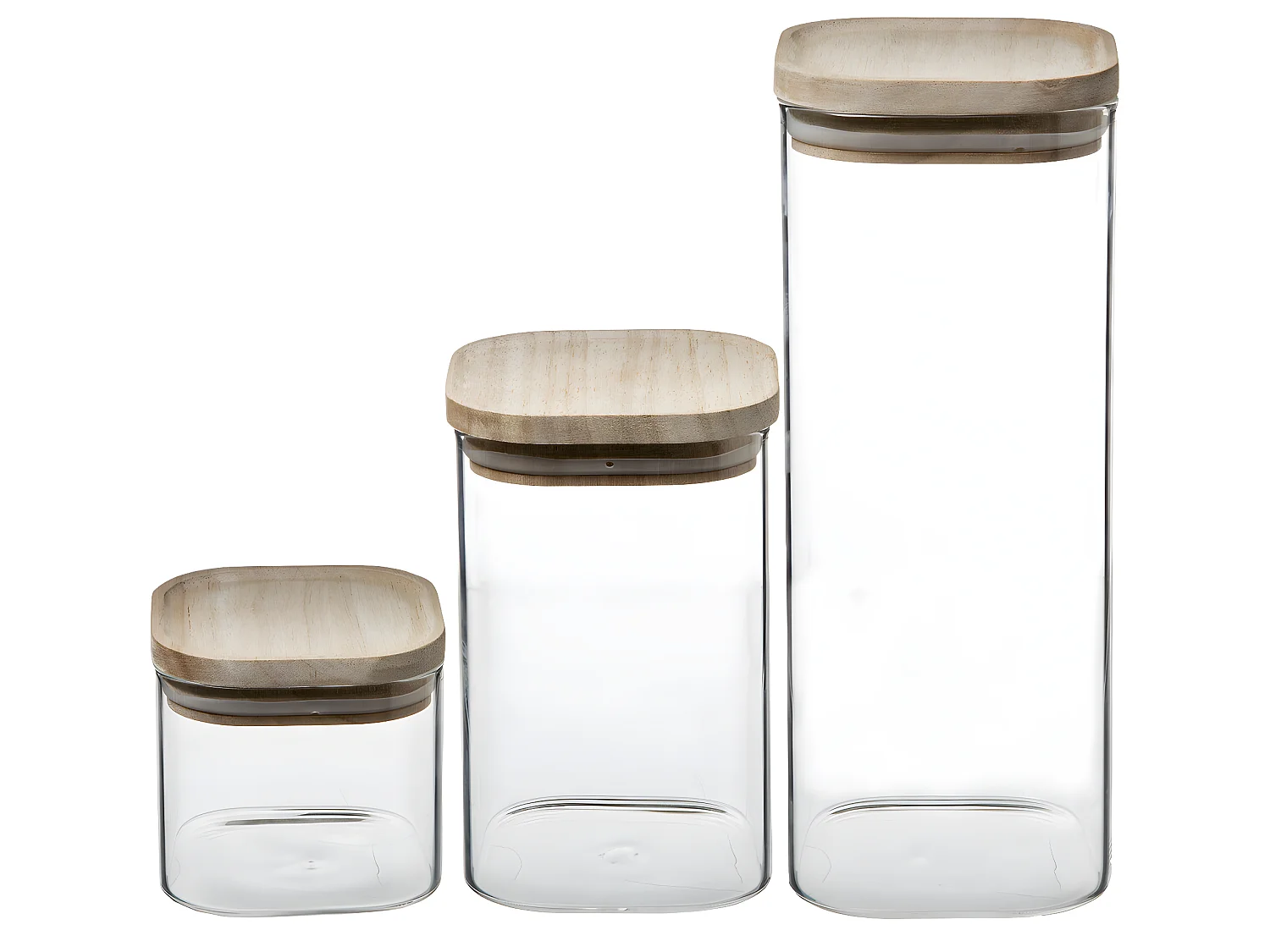 Lot de 3 Bocaux "Empilables" 24cm Transparent