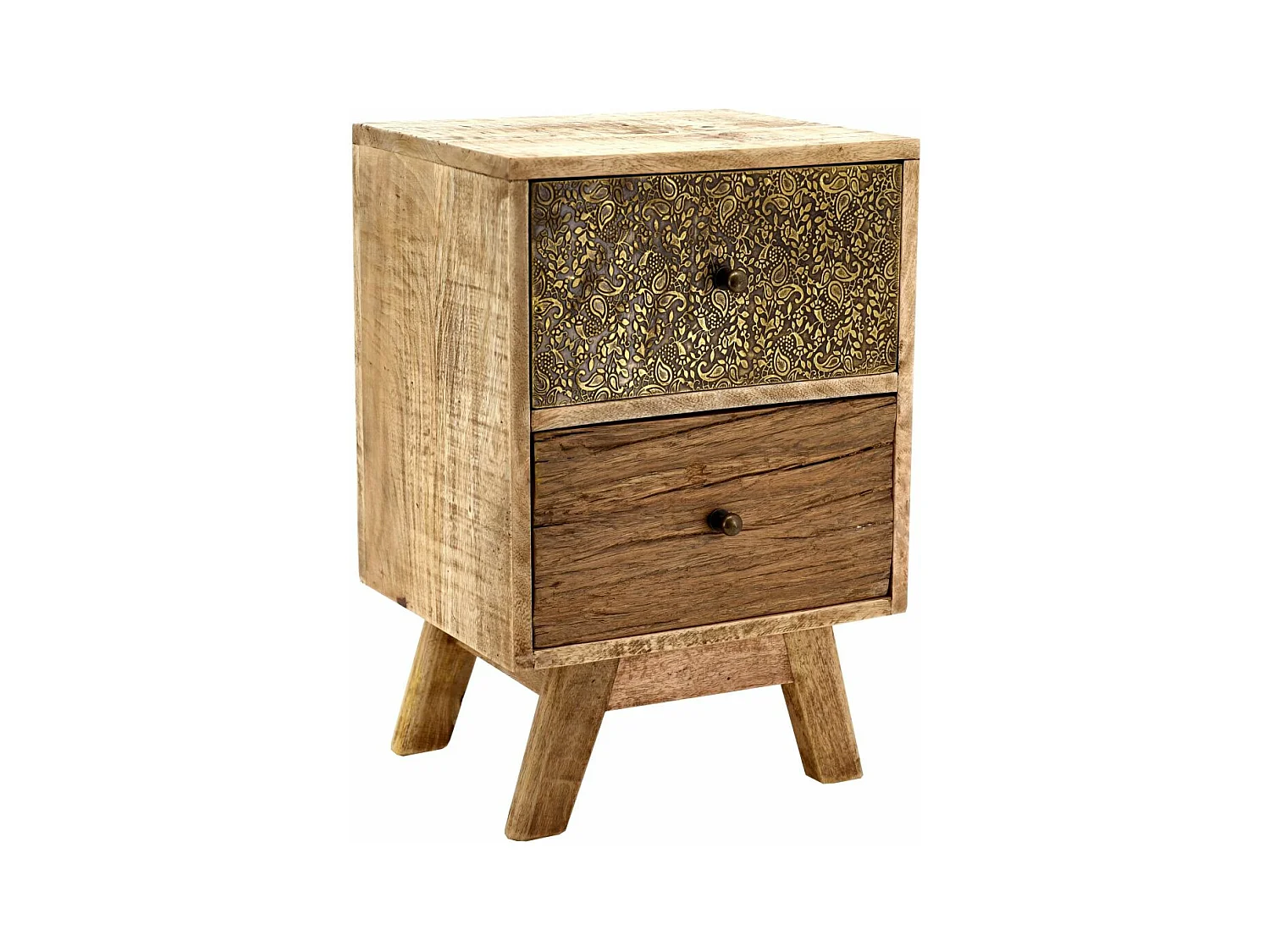 Chevet en manguier et métal Zouma