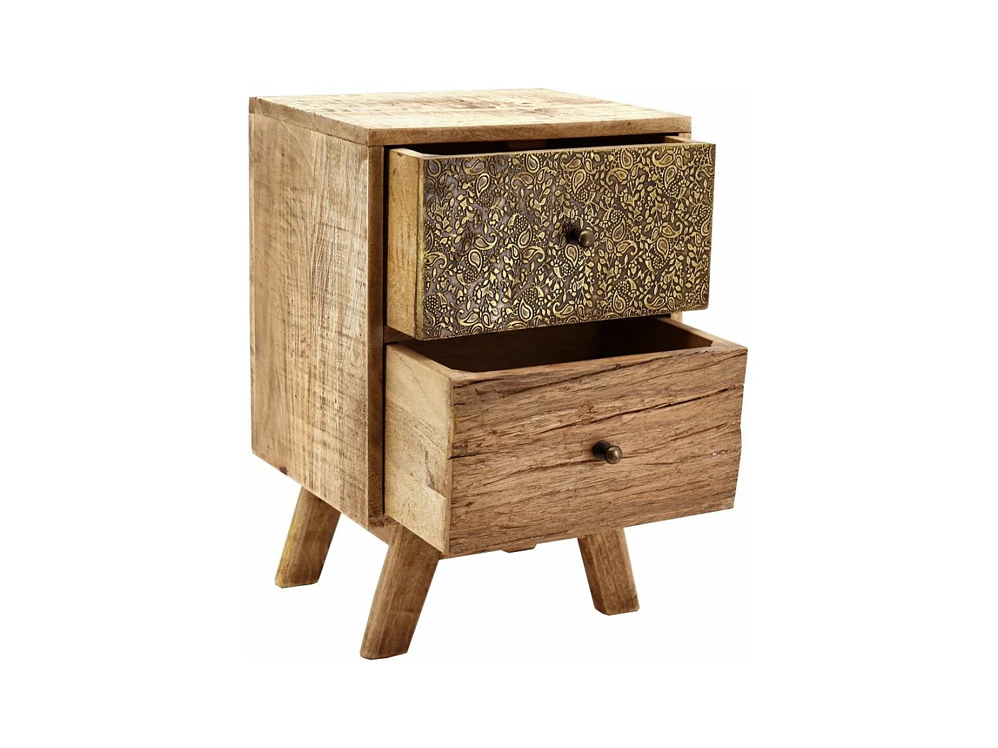 Chevet en manguier et métal Zouma