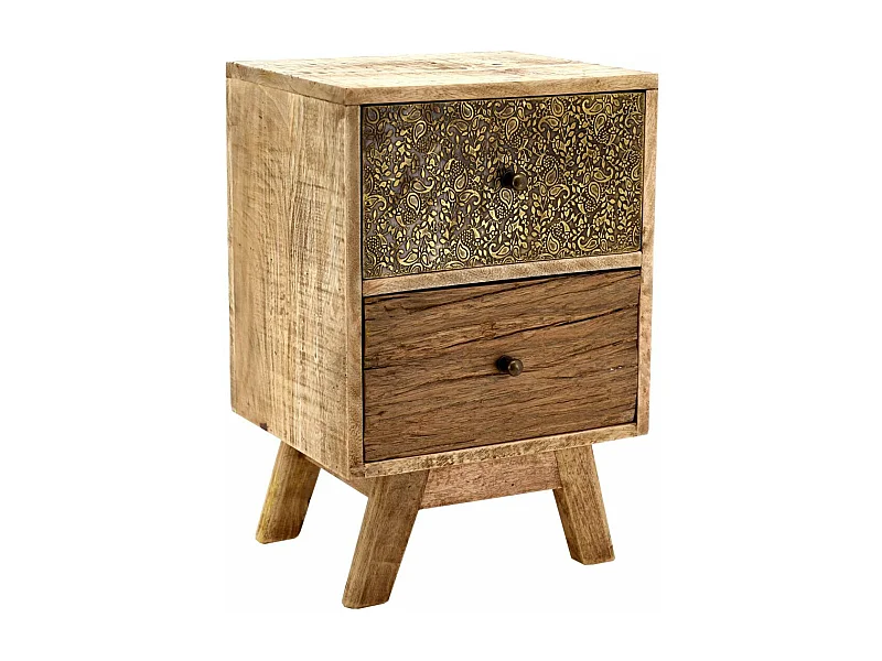 Chevet en manguier et métal Zouma