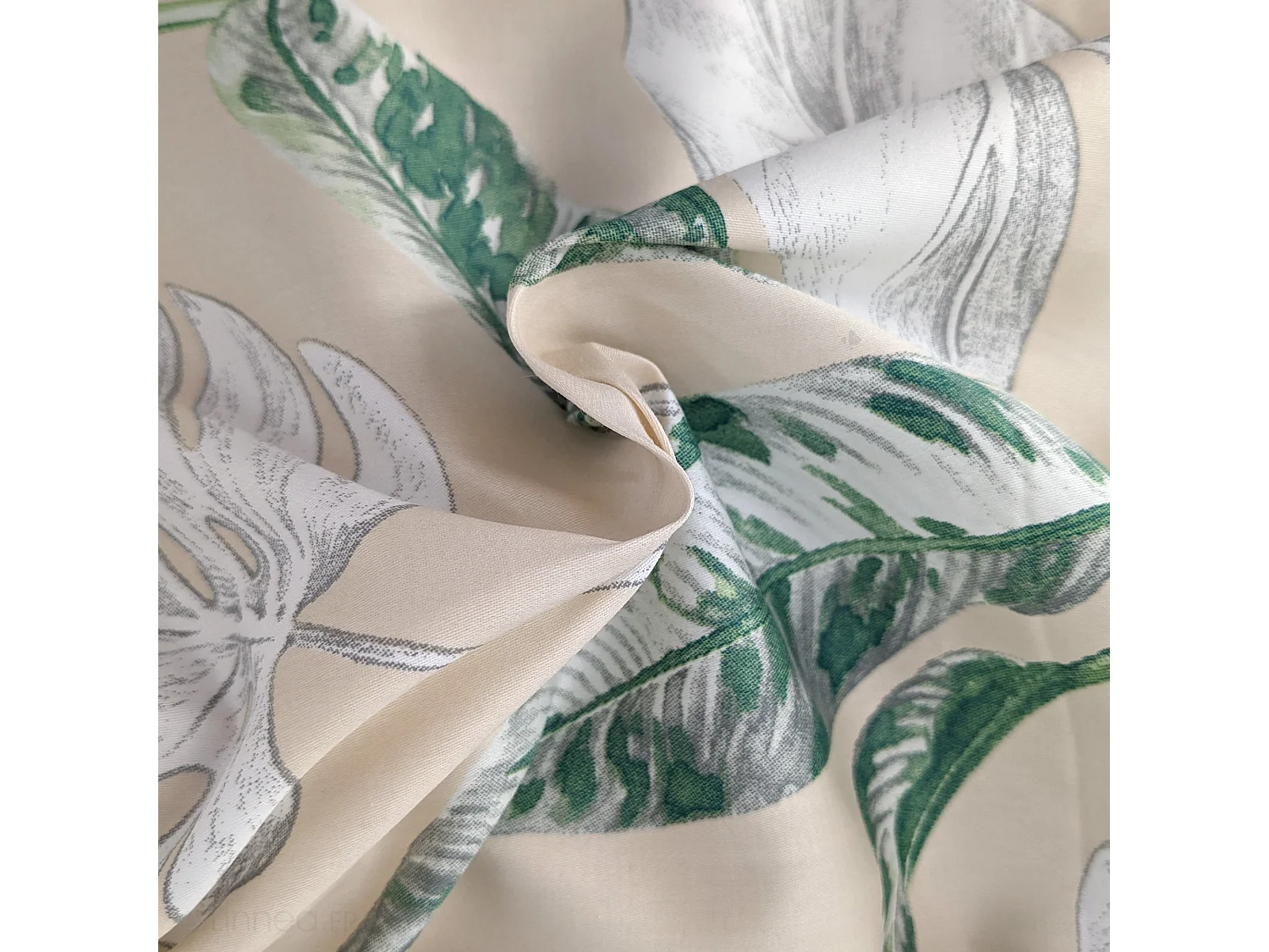 Housse de couette 140x200 cm satin de coton VOYAGE beige Lin