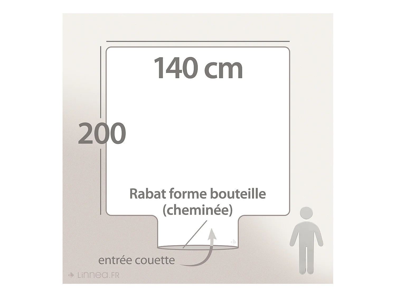 Parure de lit 140x200 cm coton SACHA écru Naturel 2 pièces