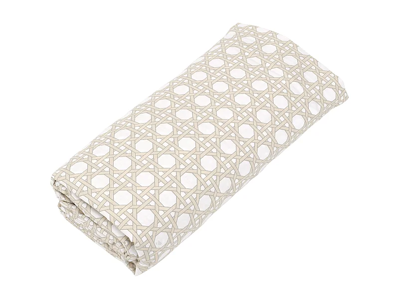 Drap housse imprimé 200x200 cm satin de coton VOYAGE Lin Bonnet 30 cm