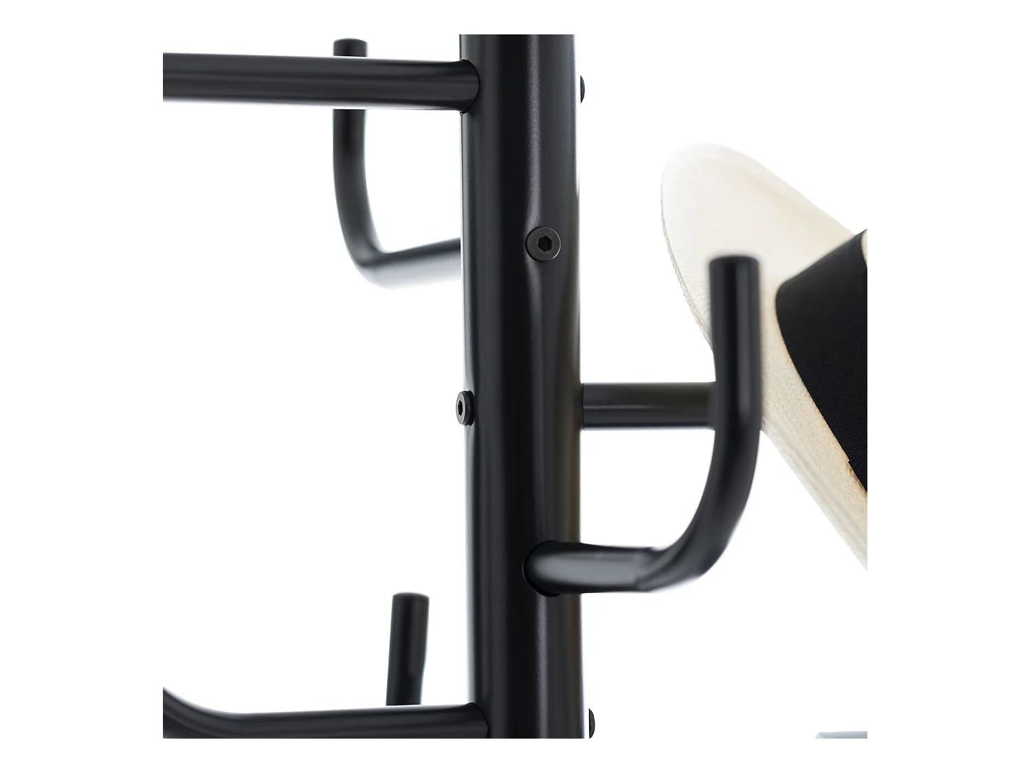 Porte-manteaux perroquet KAKTUS avec 8 portants crochets de hauteur différente, structure en métal laqué noir