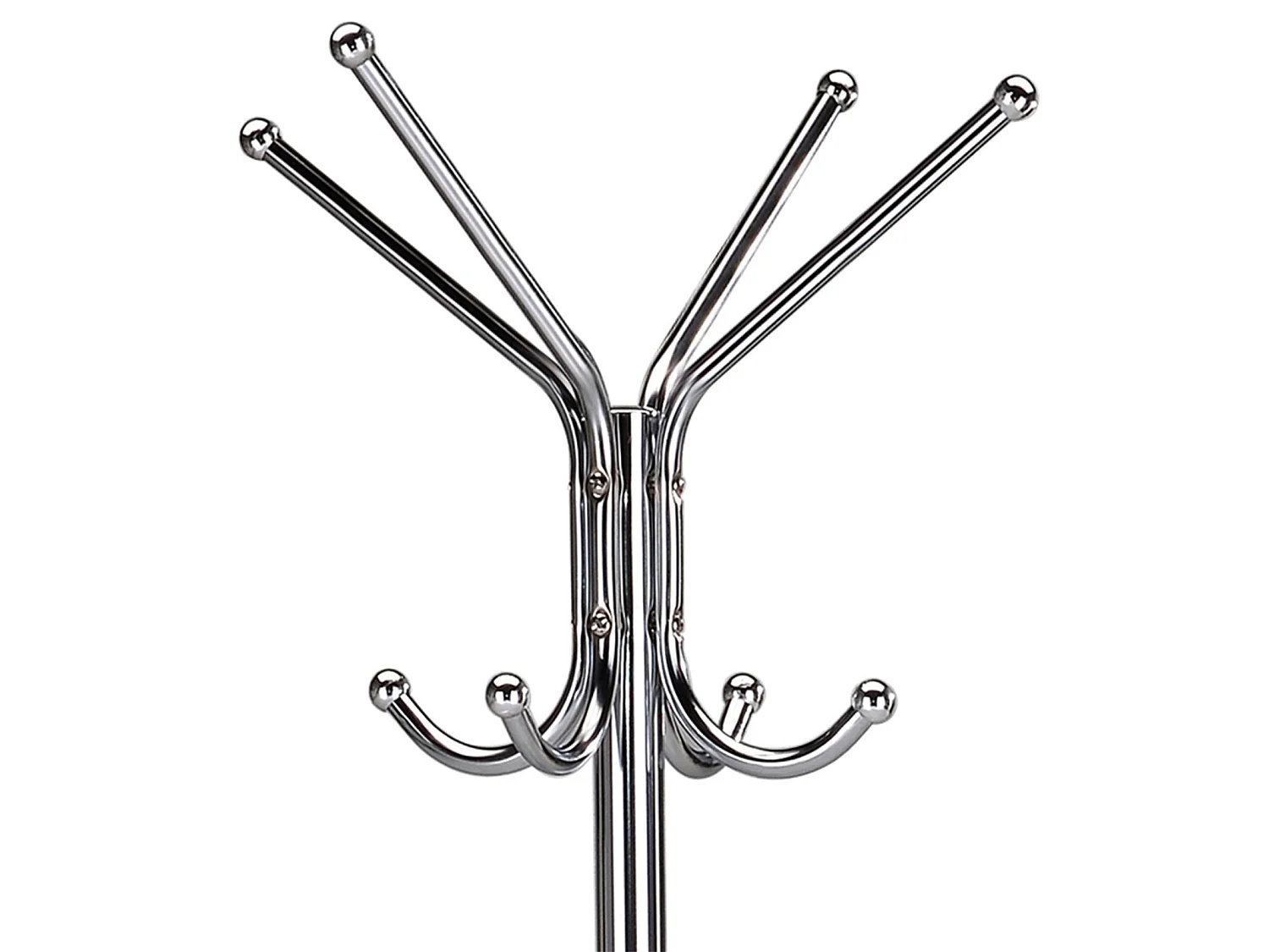 Porte-manteaux ARIST portant pour vêtements sur pied hauteur 174 cm avec 8 crochets, meuble d'entrée en métal chromé