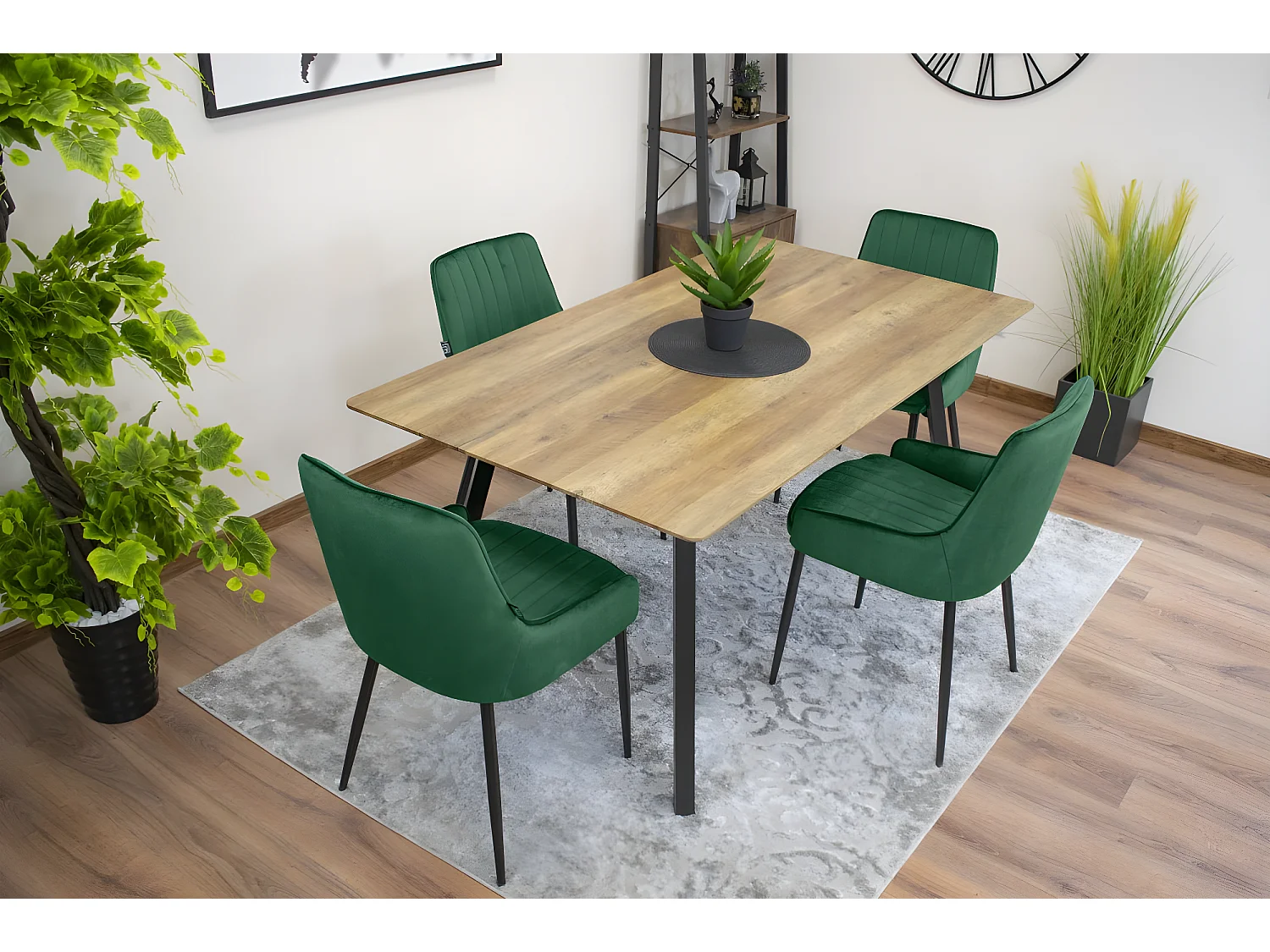 MONZAS - Lot de 4 chaises en velours style glamour  - 82.5x58x49 cm - Chaise de salle à manger