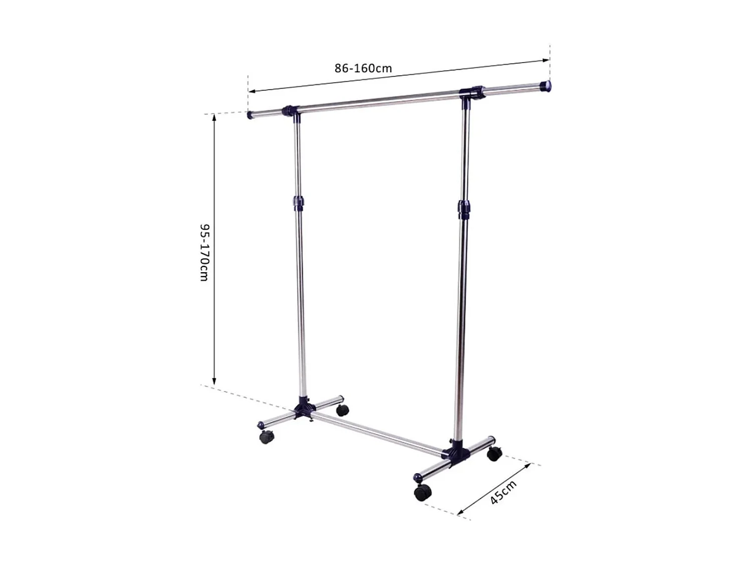 Perchero plateado y negro 95x45x170cm HOMCOM