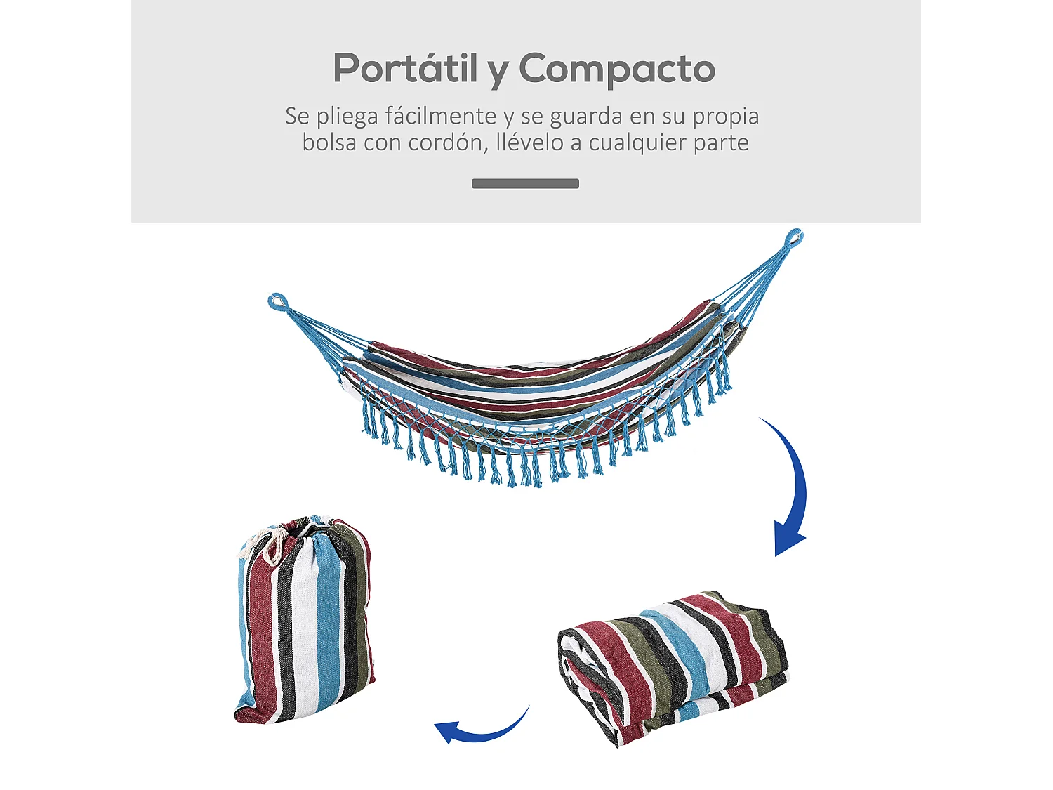 Hamaca colgante multicolor 285x150x0 cm Outsunny