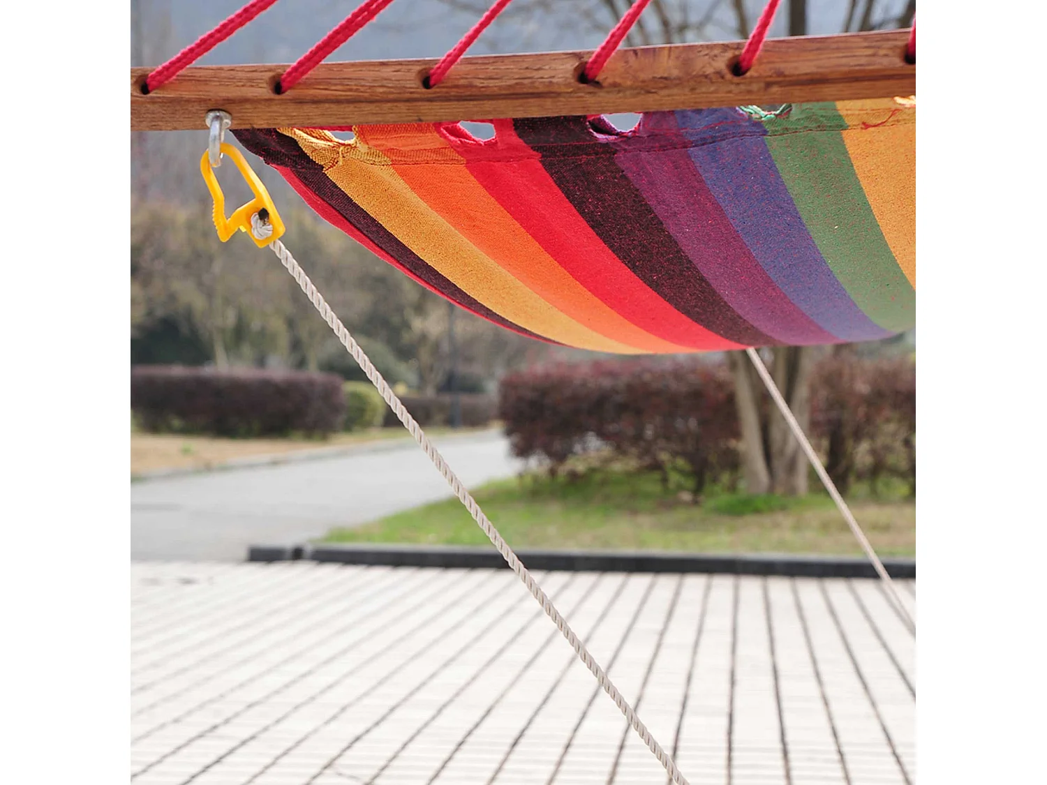 Hamaca con soporte rojo 320x118x120cm Outsunny