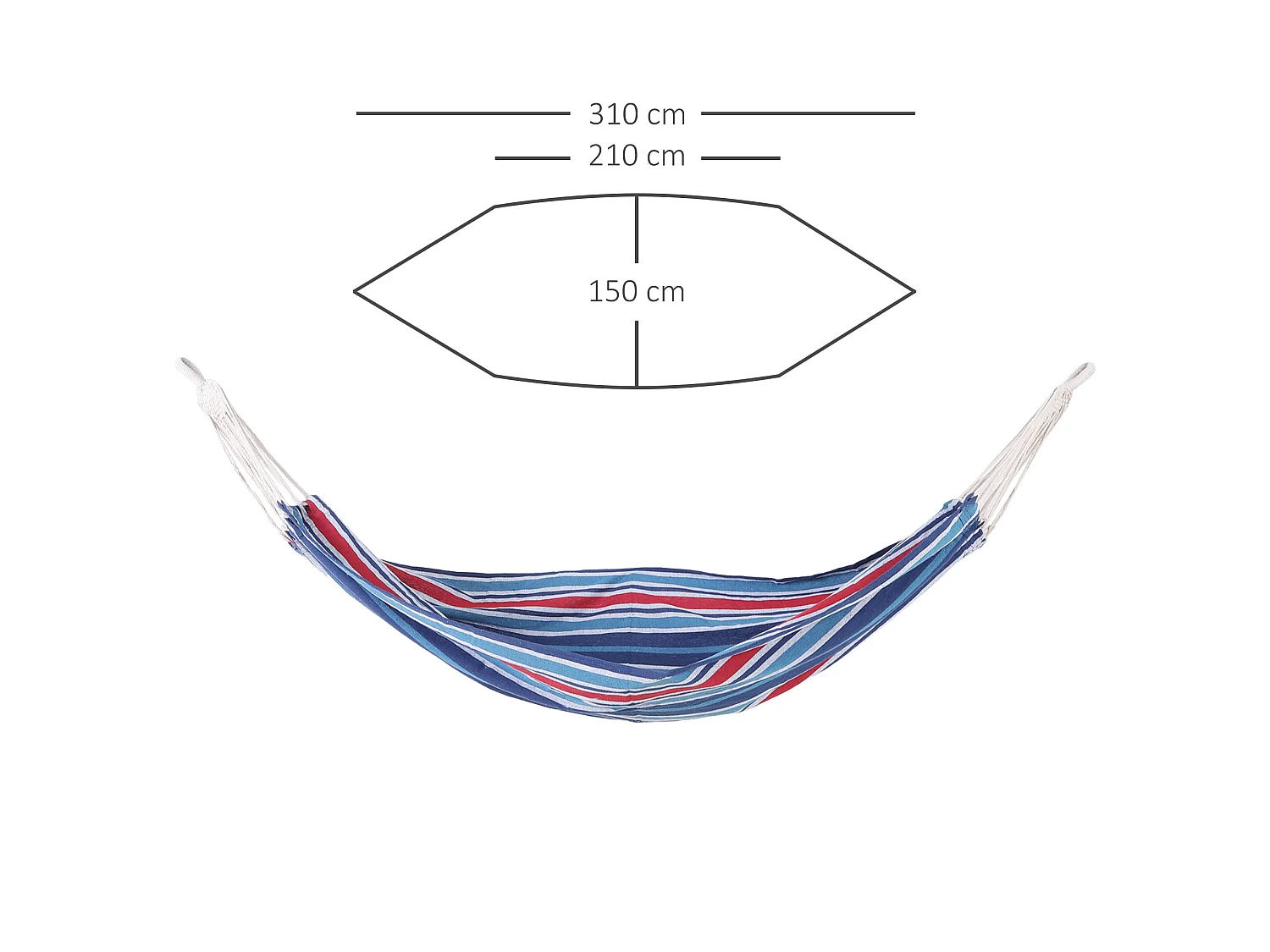 Hamaca para colgar azul, rojo 210x150 cm Outsunny