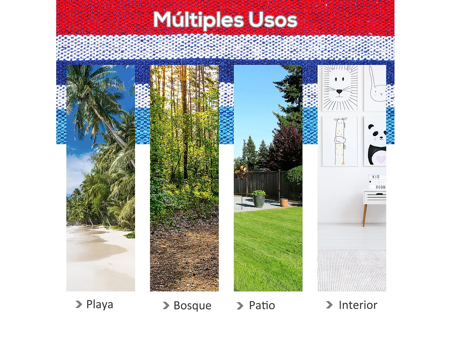 Hamaca para colgar azul, rojo 210x150 cm Outsunny