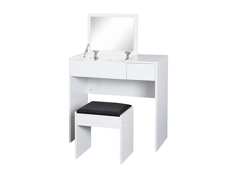 Mesa para maquillaje con taburete blanco 80x40x79cm HOMCOM
