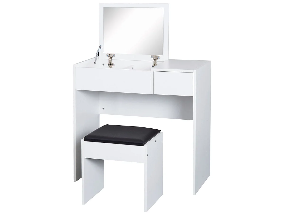 Mesa para maquillaje con taburete blanco 80x40x79cm HOMCOM