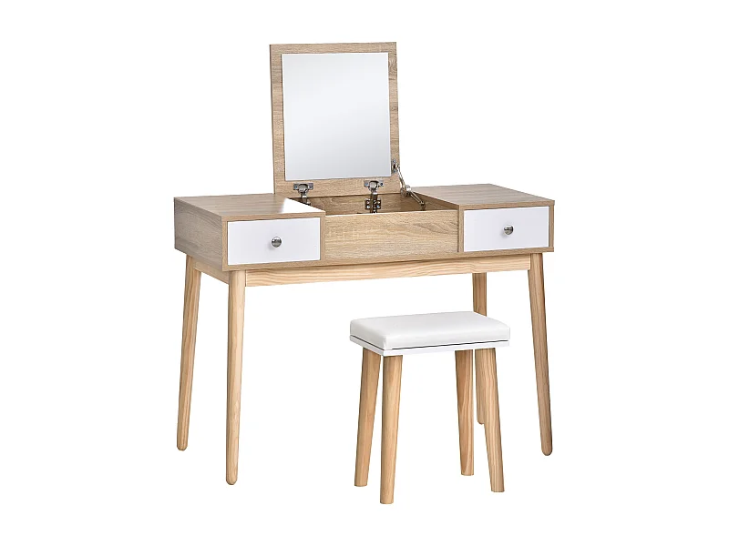 Conjunto de tocador natural 100x45x118 cm HOMCOM