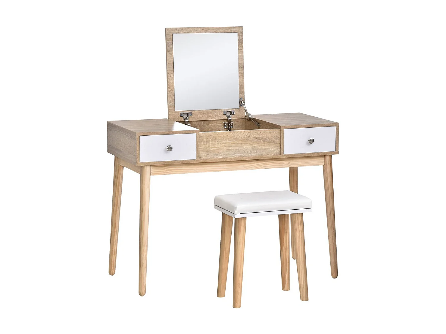 Conjunto de tocador natural 100x45x118 cm HOMCOM