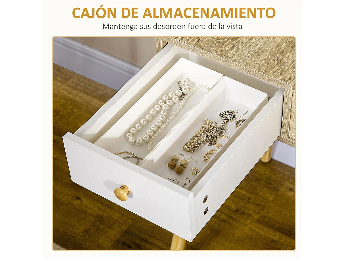 Conjunto de tocador natural 100x45x118 cm HOMCOM