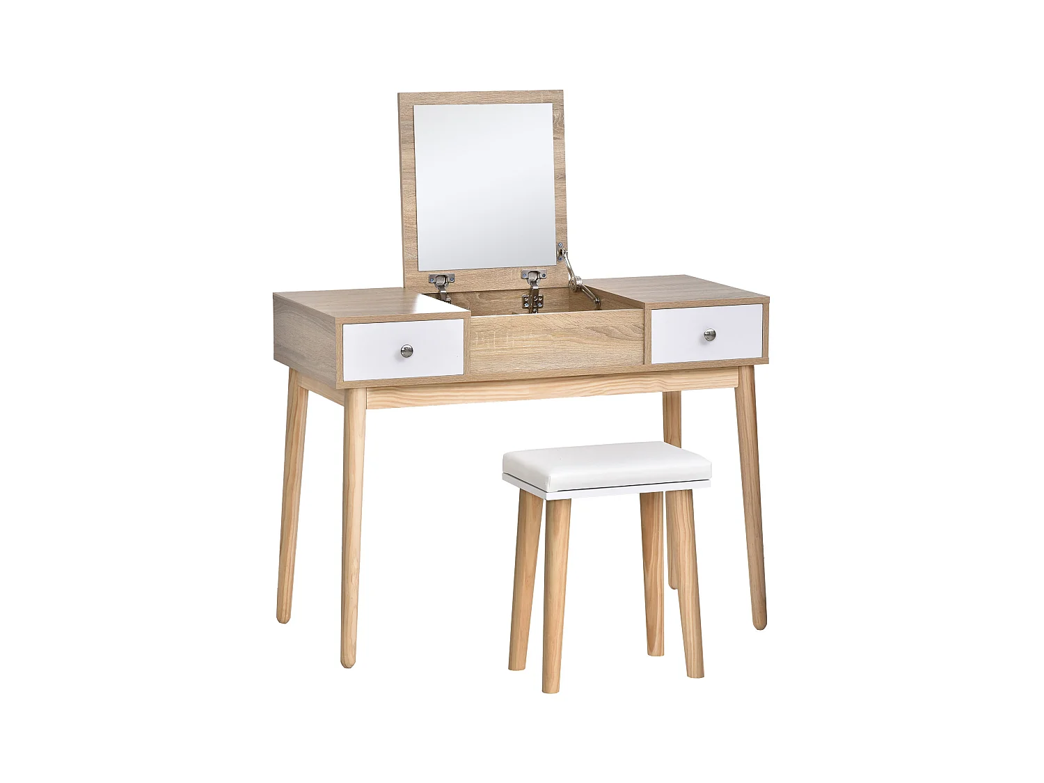 Conjunto de tocador natural 100x45x118 cm HOMCOM
