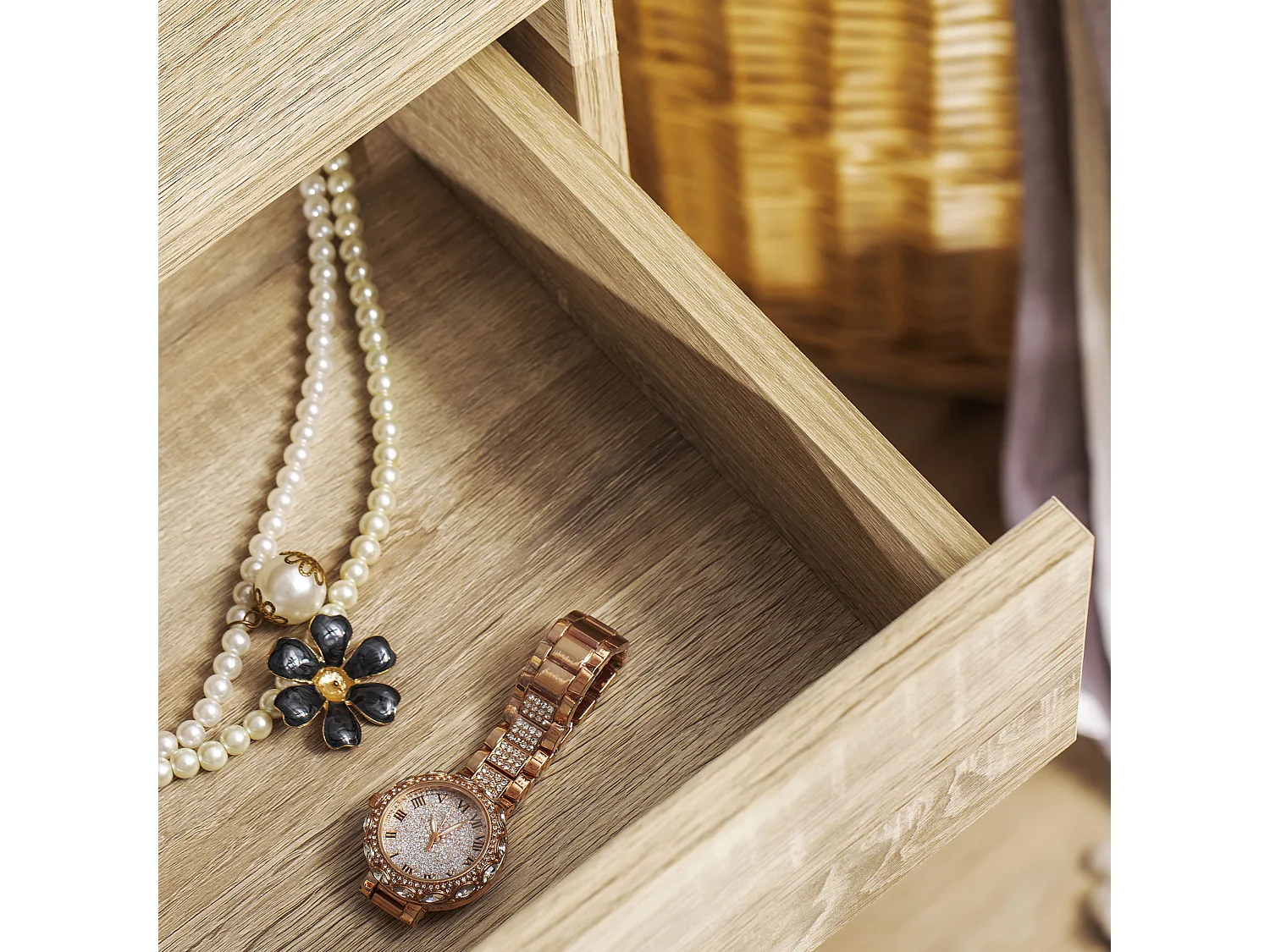 Tocador de maquillaje roble 80x40x125 cm HOMCOM