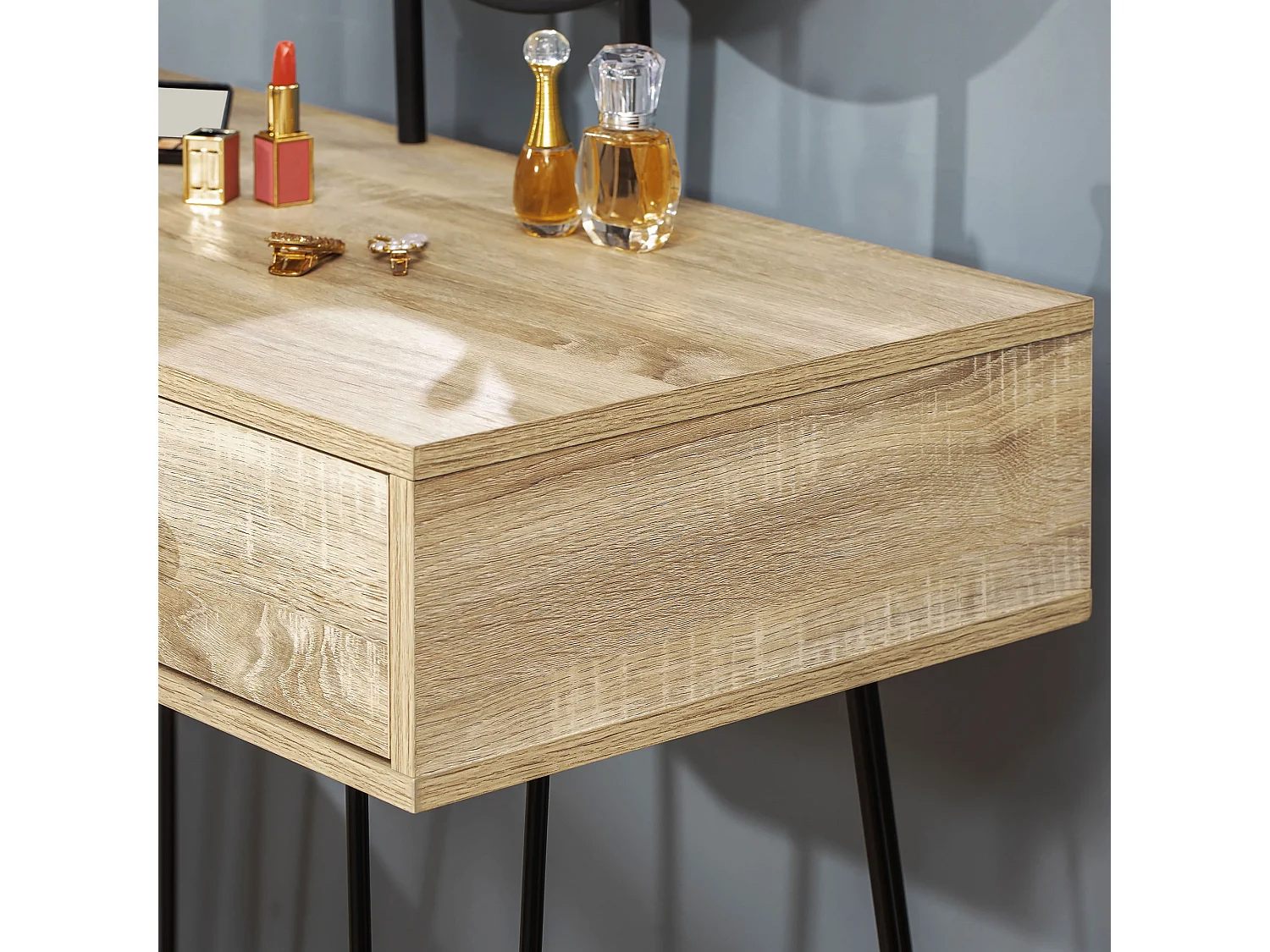 Tocador de maquillaje roble 80x40x125 cm HOMCOM