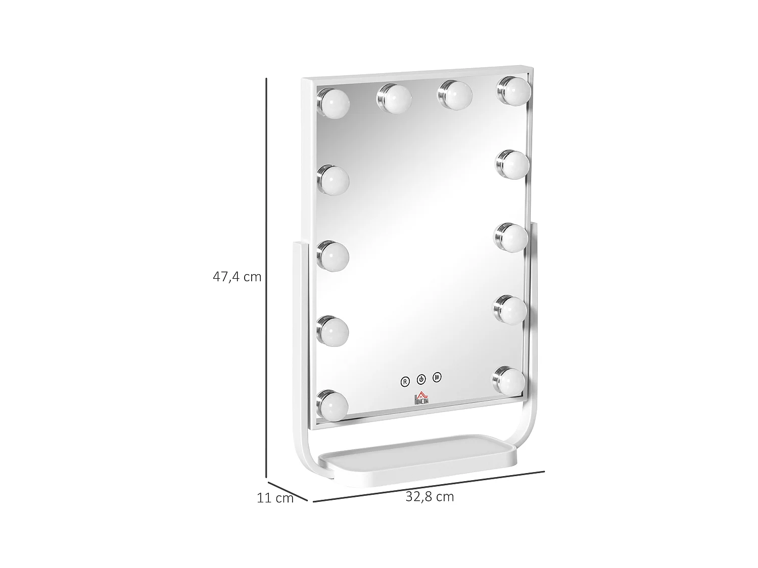 Emc, rohs, lvd, rohs, erp blanco 32.8x11x47.4 cm HOMCOM