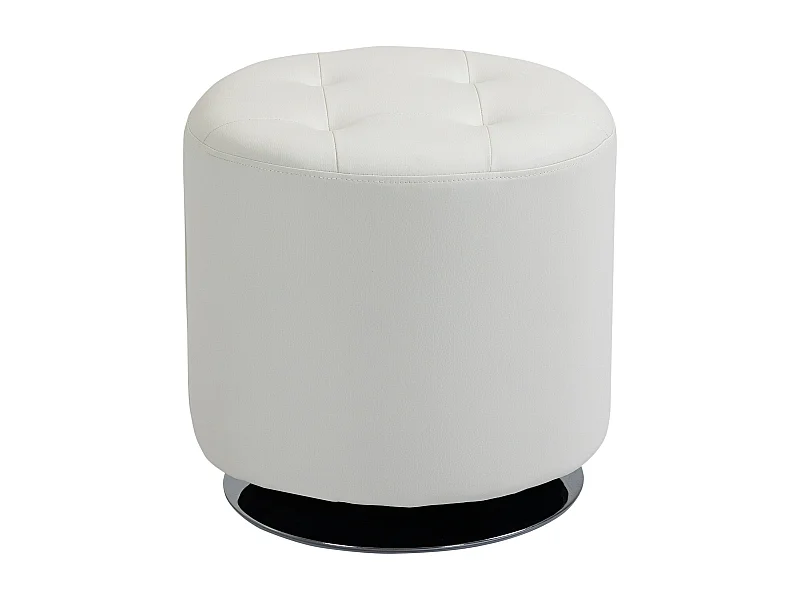 Reposapiés otomano giratorio blanco ø45.5x44.5 cm HOMCOM
