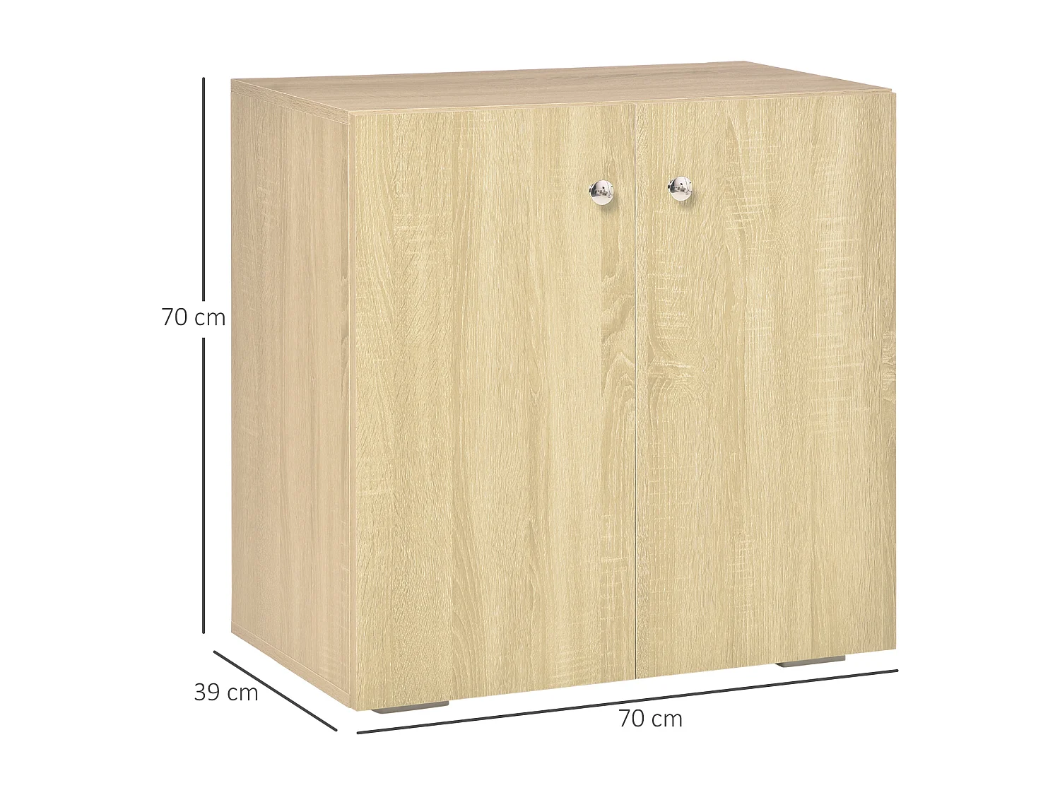 Aparador de salón madera natural 70x39x70 cm HOMCOM