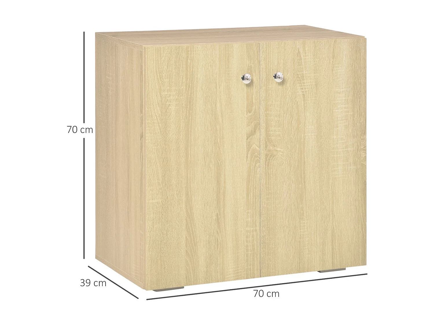 Aparador de salón madera natural 70x39x70 cm HOMCOM