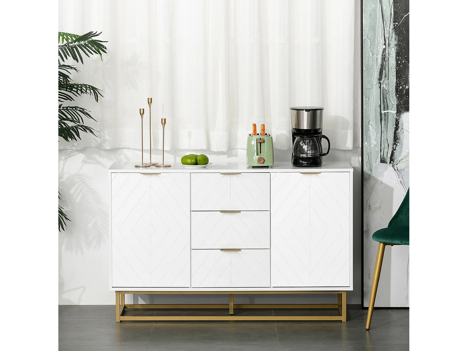 Aparador auxiliar blanco 120x40x76 cm HOMCOM