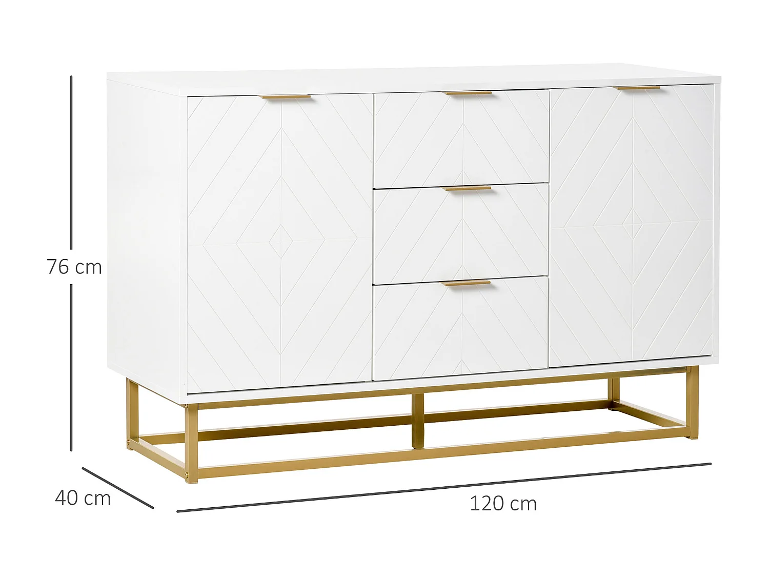Aparador auxiliar blanco 120x40x76 cm HOMCOM