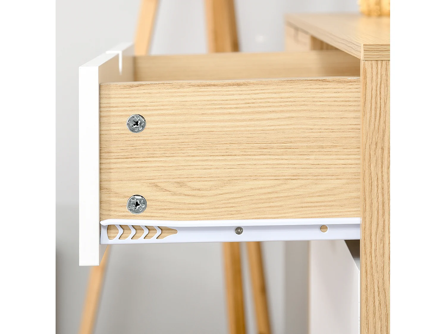 Aparador auxiliar blanco, gris, natural 100x40x79.5 cm HOMCOM