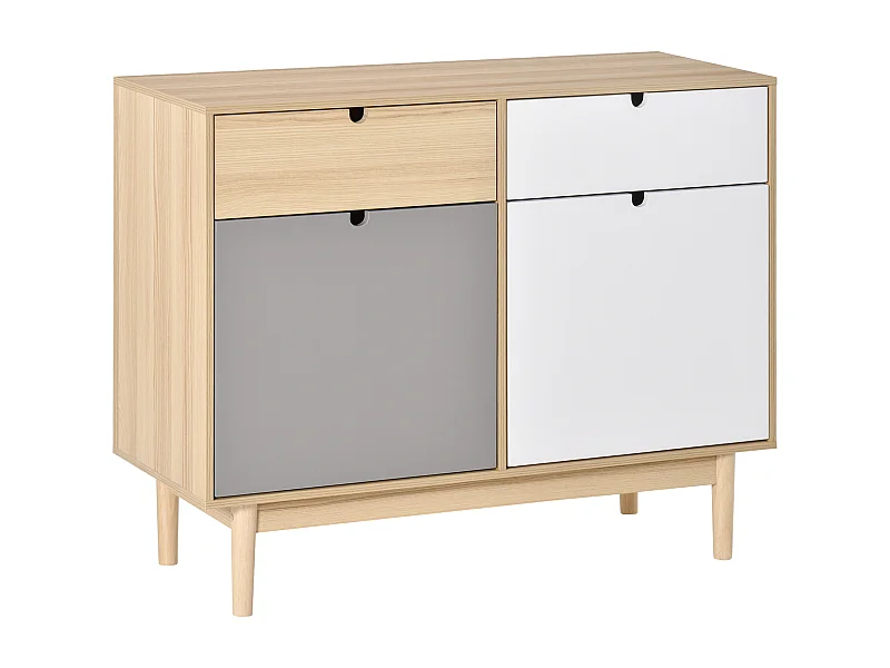 Aparador auxiliar blanco, gris, natural 100x40x79.5 cm HOMCOM