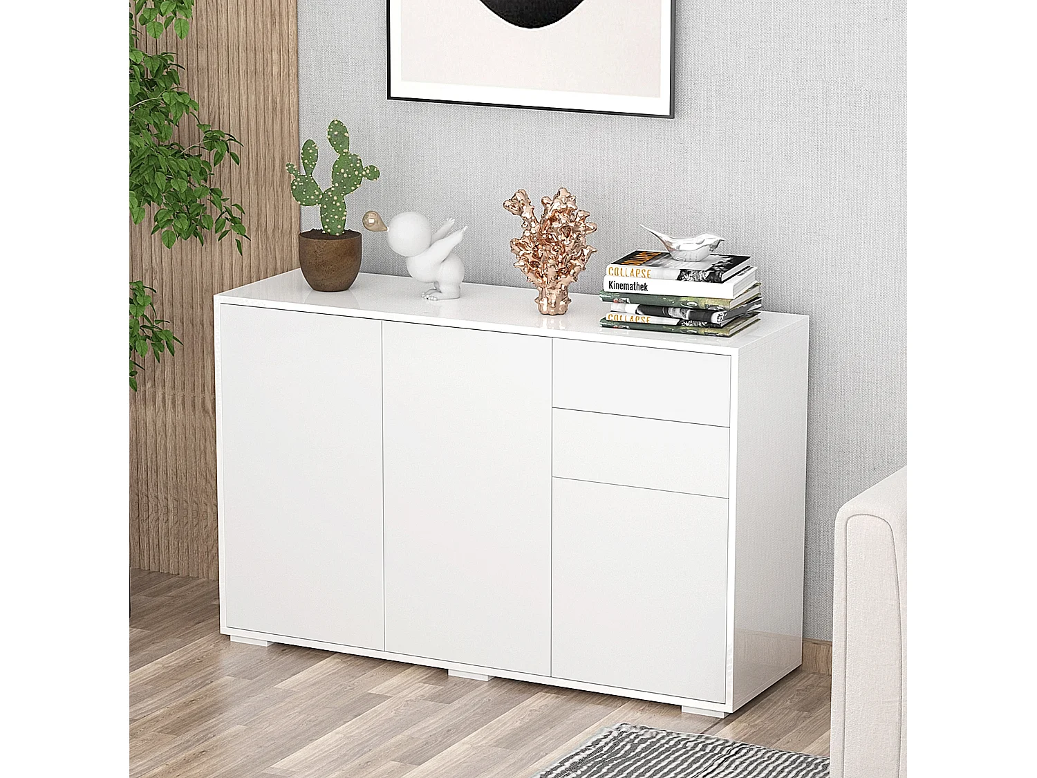 Aparador de salón blanco 117x36x74 cm HOMCOM