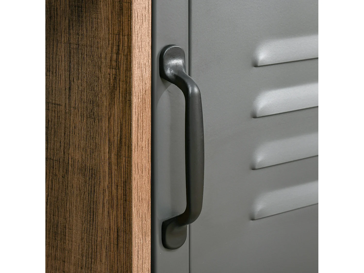 Aparador auxiliar madera natural y gris 80x35x82 cm HOMCOM