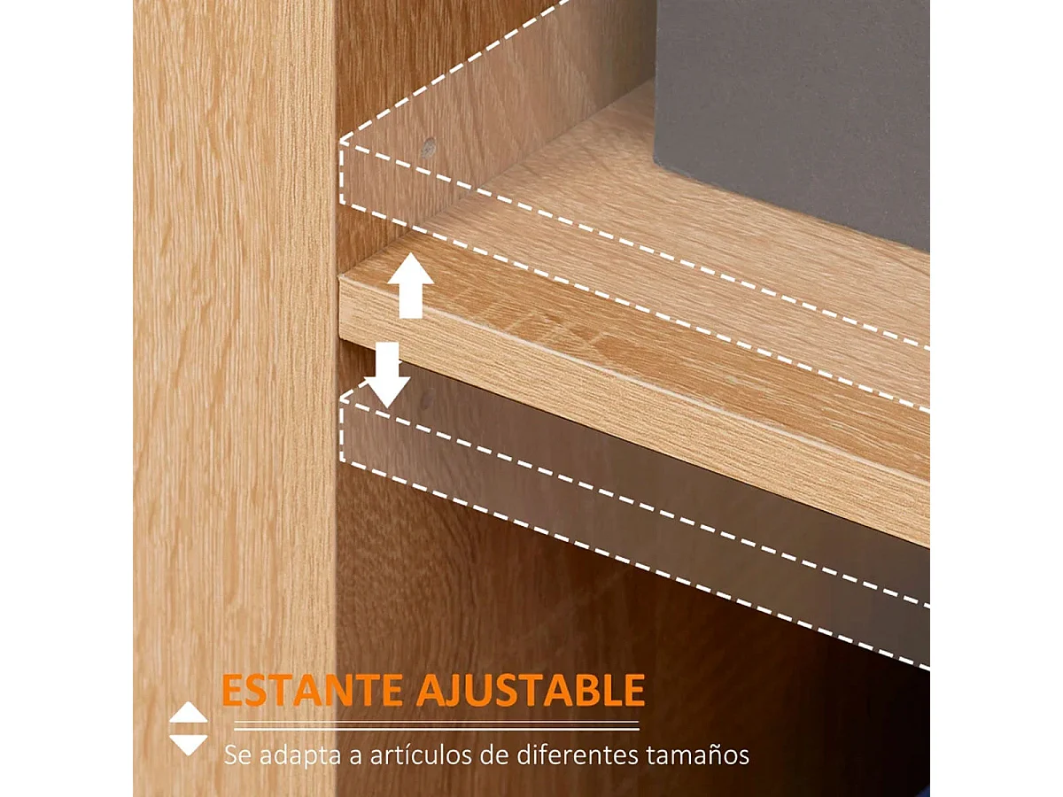 Aparador auxiliar madera natural 80x30x96.5 cm HOMCOM