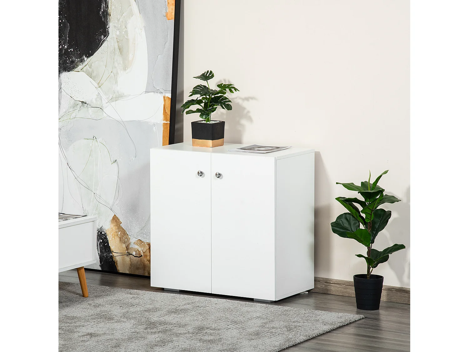 Aparador de salón blanco 70x39x70 cm HOMCOM