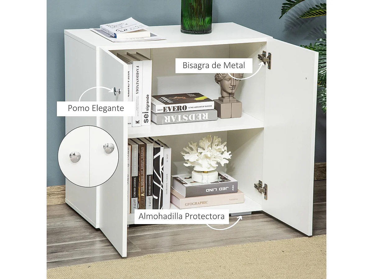 Aparador de salón blanco 70x39x70 cm HOMCOM