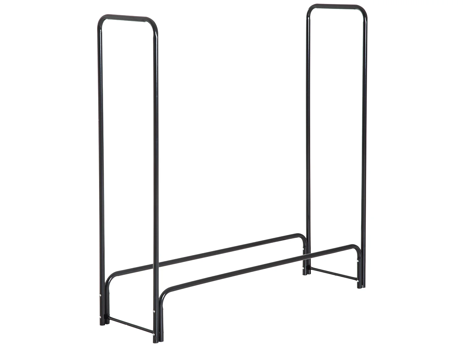 Estante para leña negro 122x35x122cm HOMCOM