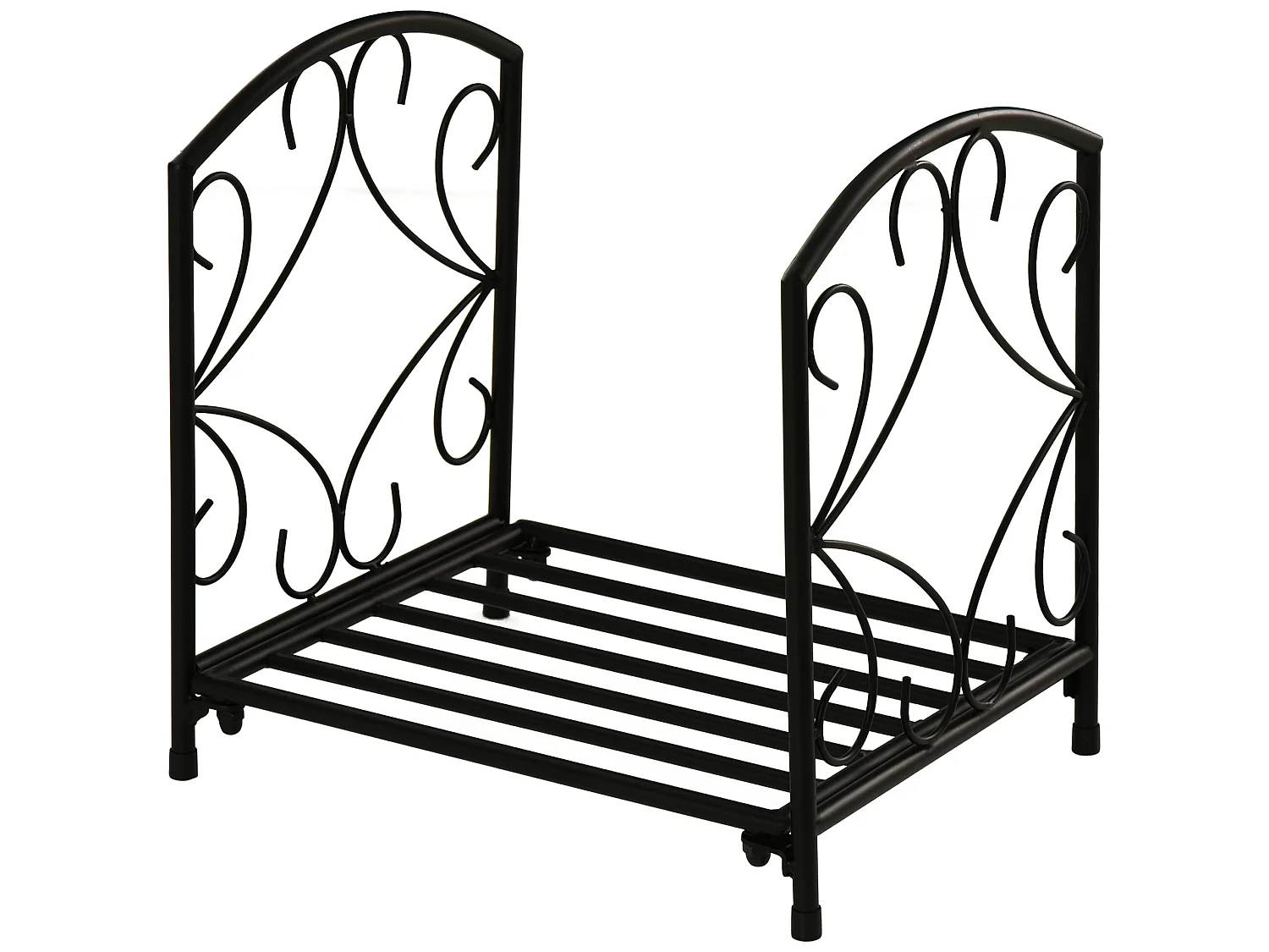 Estante para leña negro 39.5x31.5x39.5 cm Outsunny