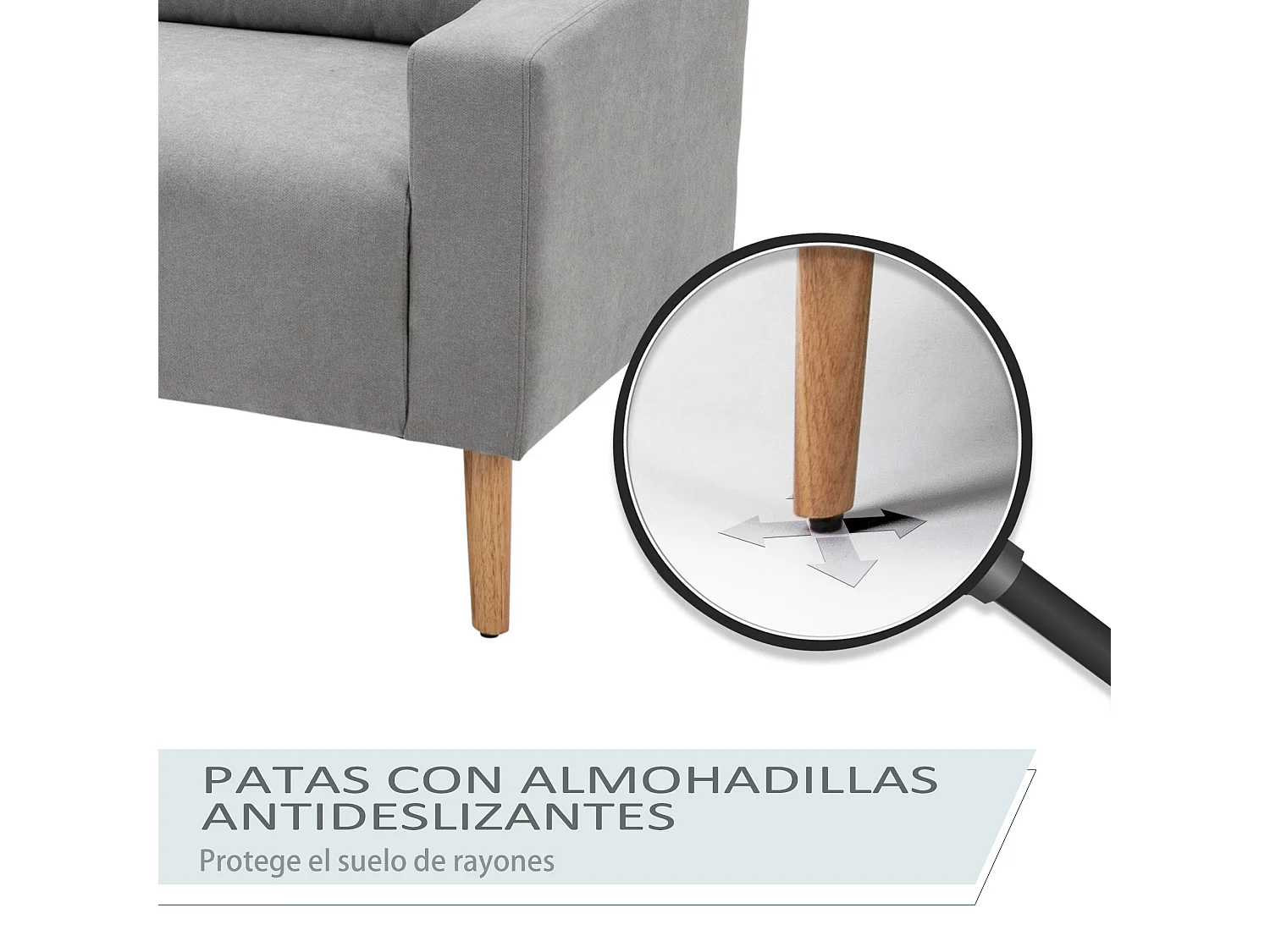Sofá doble gris 145x76x88 cm HOMCOM