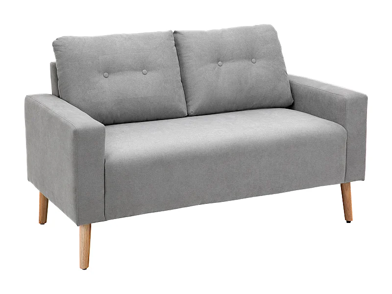 Sofá doble gris 145x76x88 cm HOMCOM