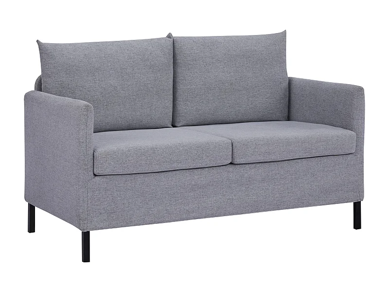 Sofá de 2 plazas gris 130x67x76.5 cm HOMCOM