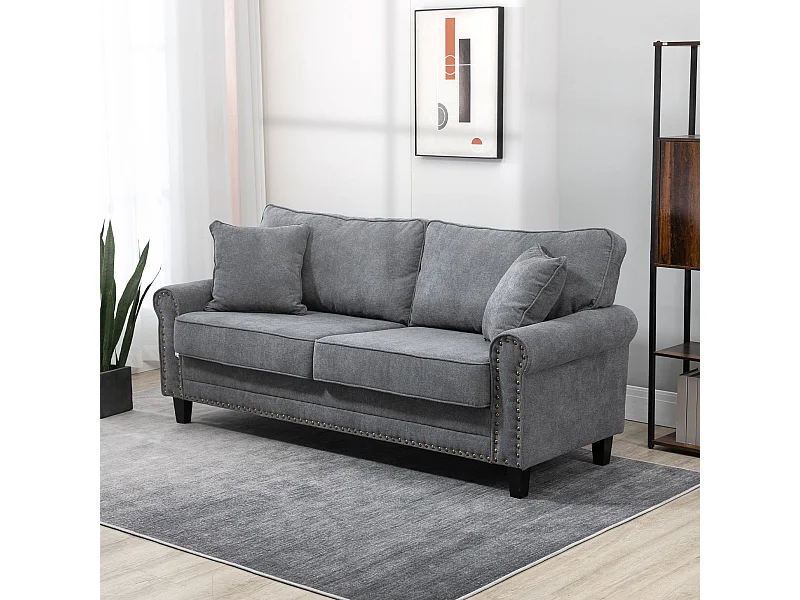 Sofá doble gris 196x80.5x89 cm HOMCOM