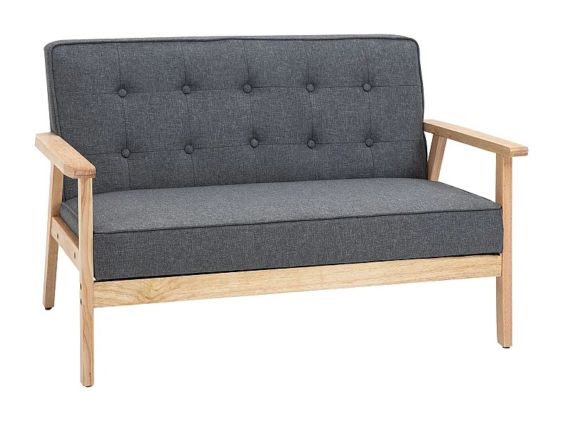 Sofá de 2 plazas gris 114x66x69 cm HOMCOM