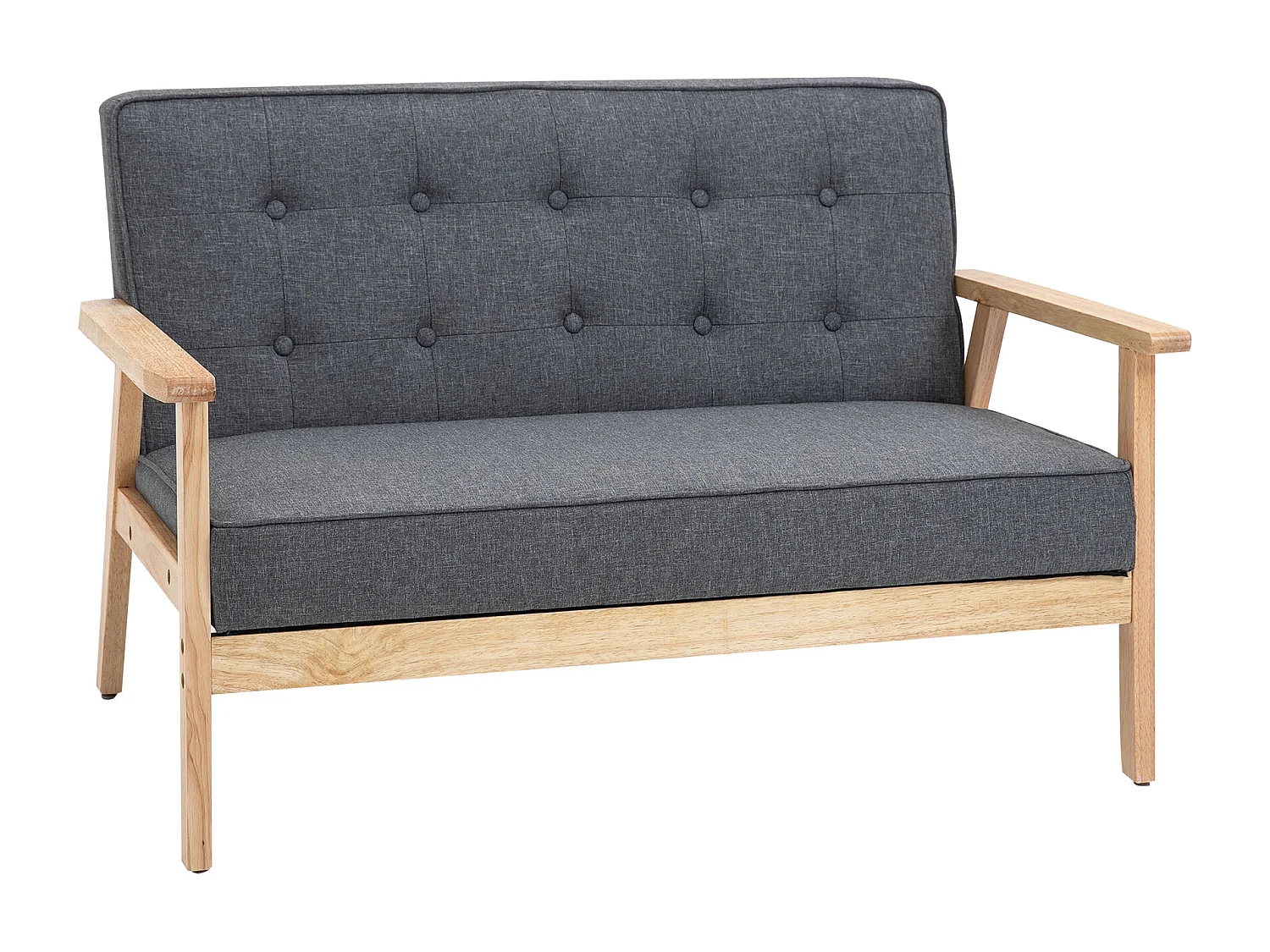 Sofá de 2 plazas gris 114x66x69 cm HOMCOM