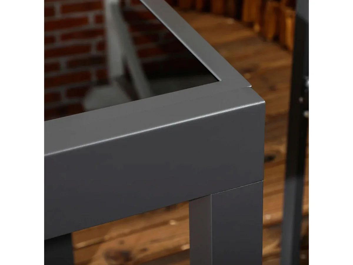 Mesa de jardín negro 160x80x75 cm Outsunny